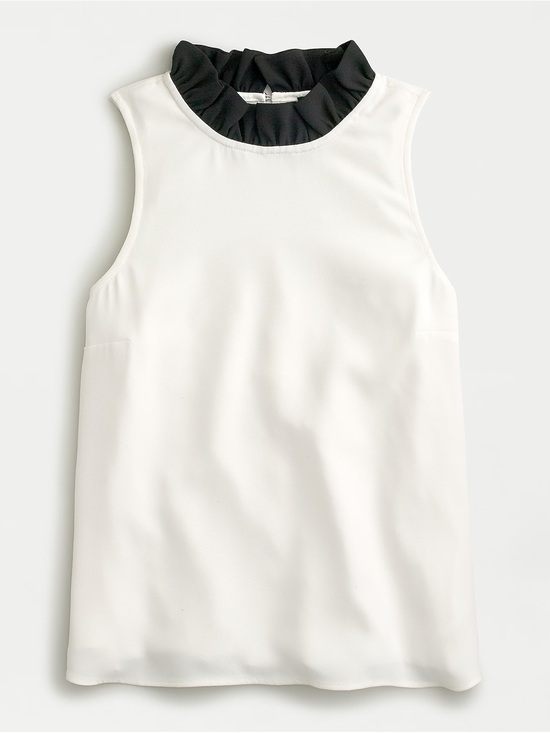 J. Crew Tops - NWT J. Crew Ruffle Neck Top in 365 Crepe Ivory. Size S